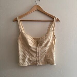 Yellow Ribbed corset top